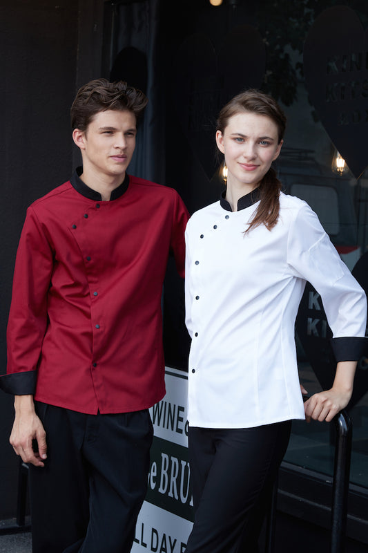 Unisex Oblique Collar Chef Jacket (MU103C)