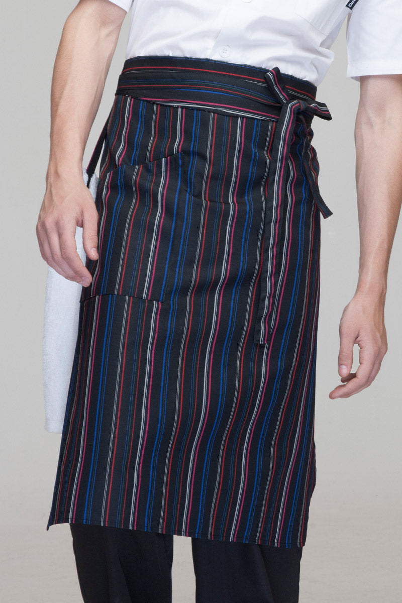 Unisex Striped Fabric Apron with Pocket (U306S)