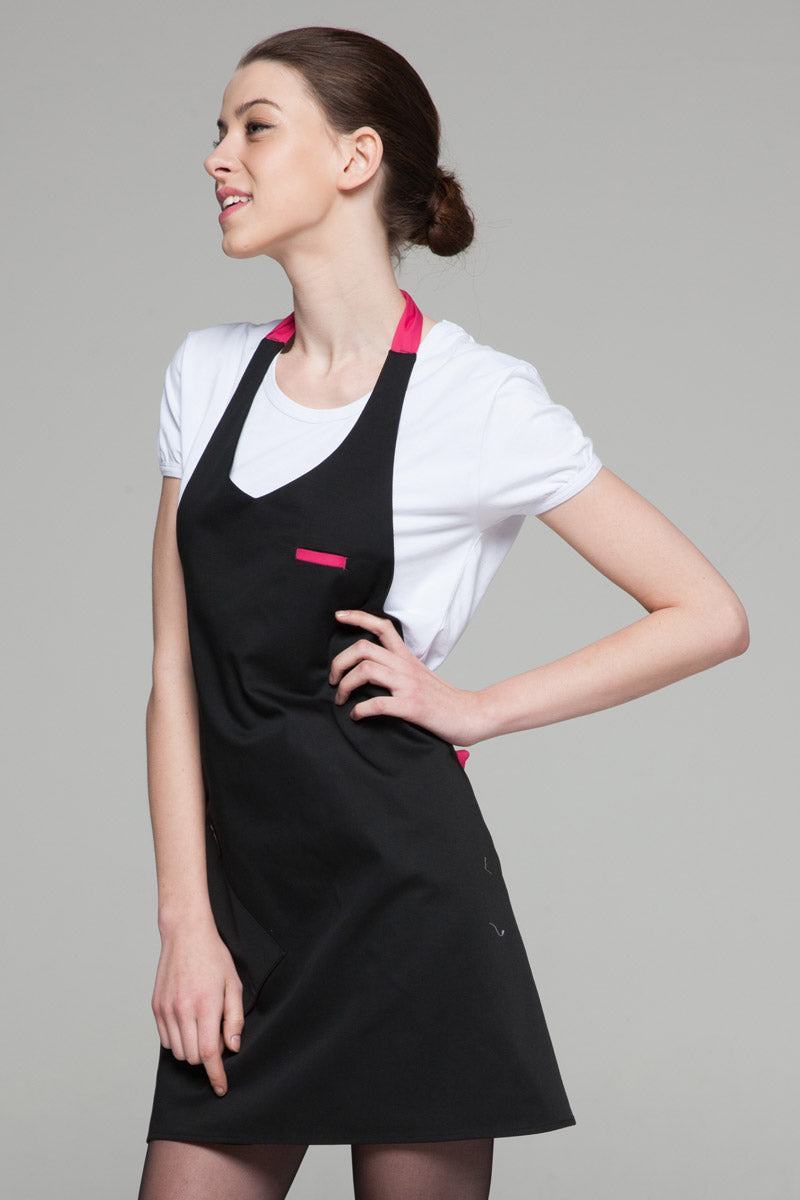 Unisex V Neck Coloured Strap Apron (U337S)