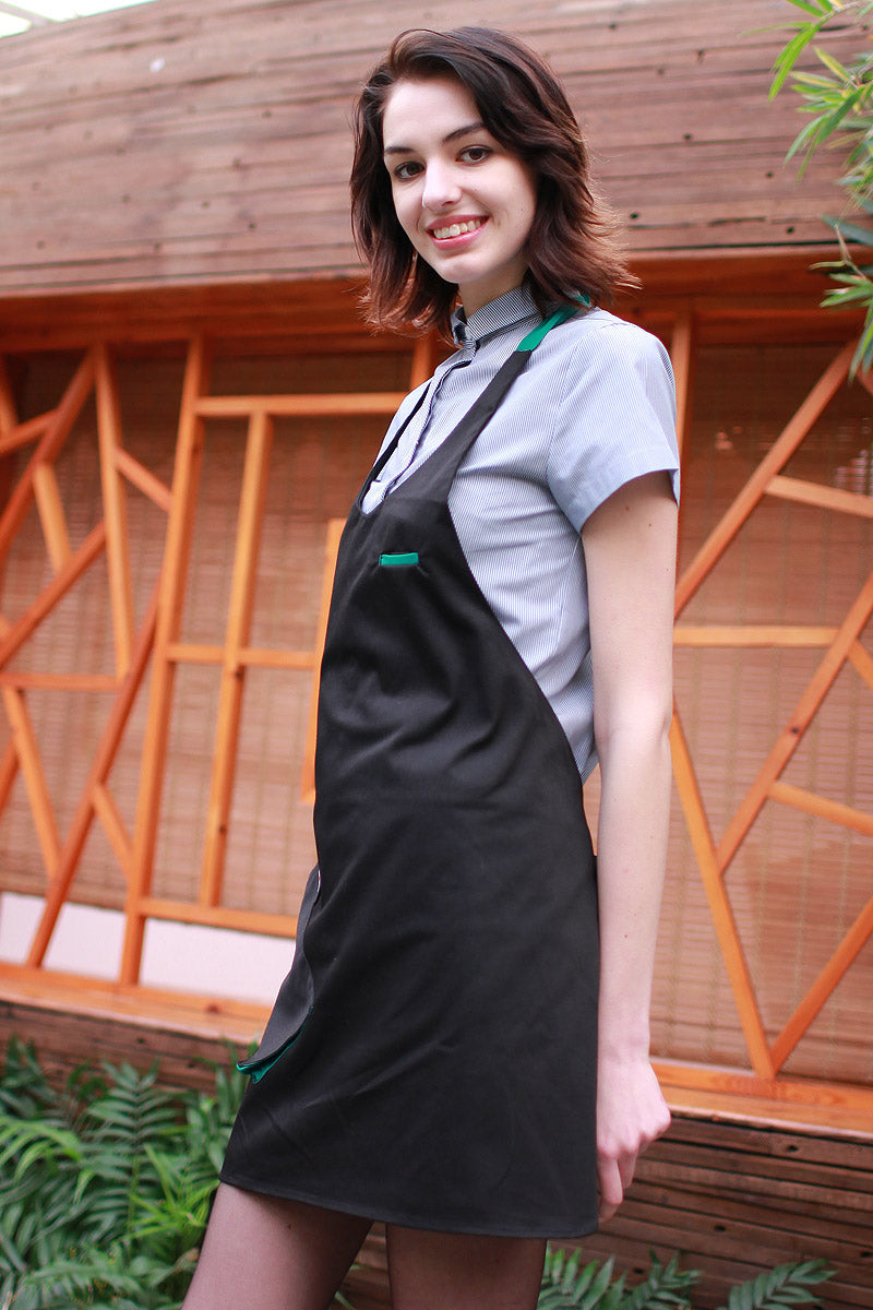 Unisex V Neck Coloured Strap Apron (U337S)