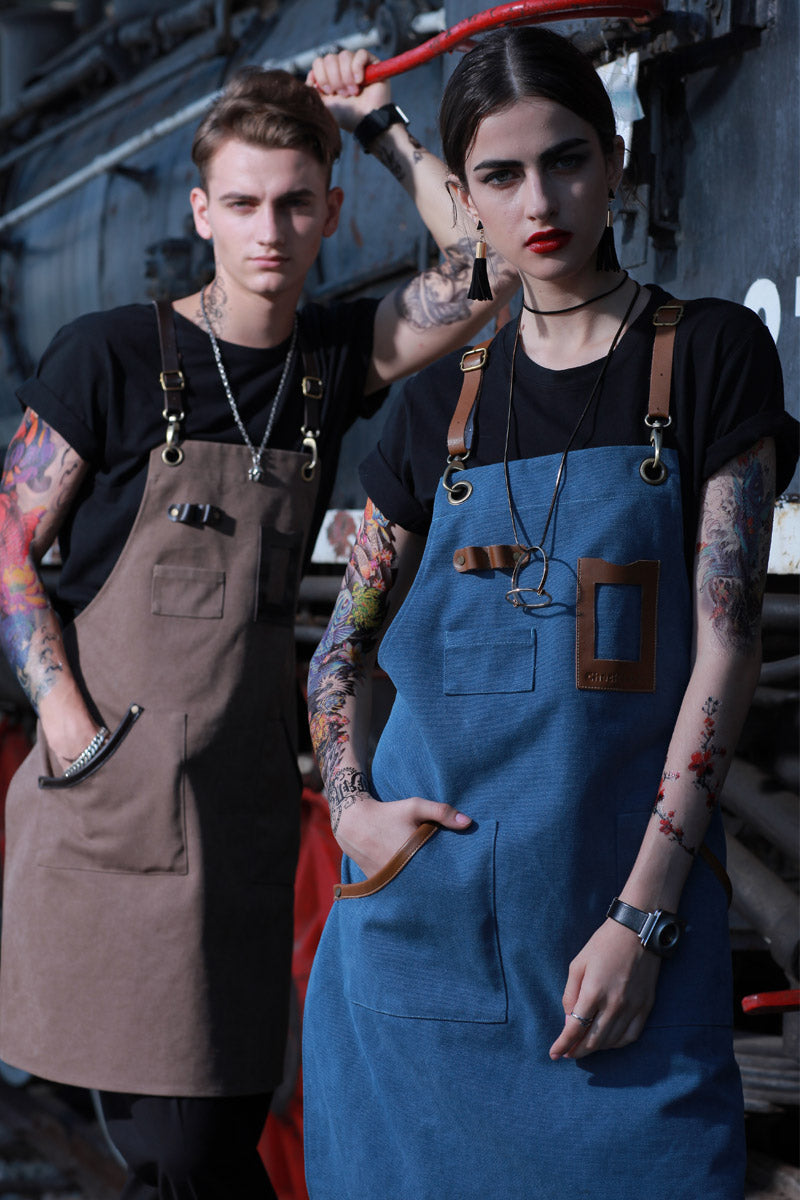 Unisex Canvas Full Bib Apron with Pockets (U357S)