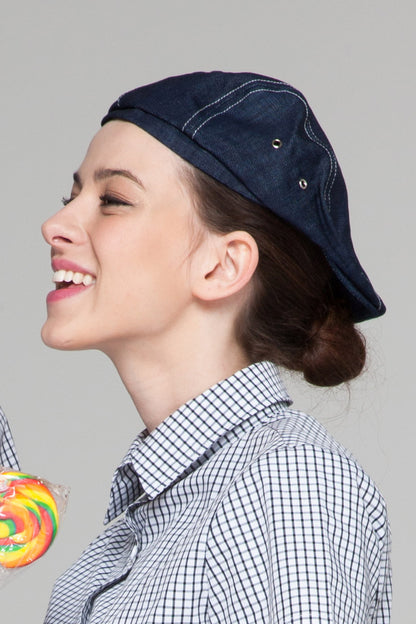 Denim Fabric Flat Chef Hat (U408S)