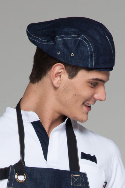 Denim Fabric Flat Chef Hat (U408S)