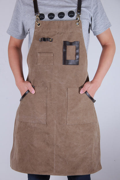 Unisex Canvas Full Bib Apron with Pockets (U357S)