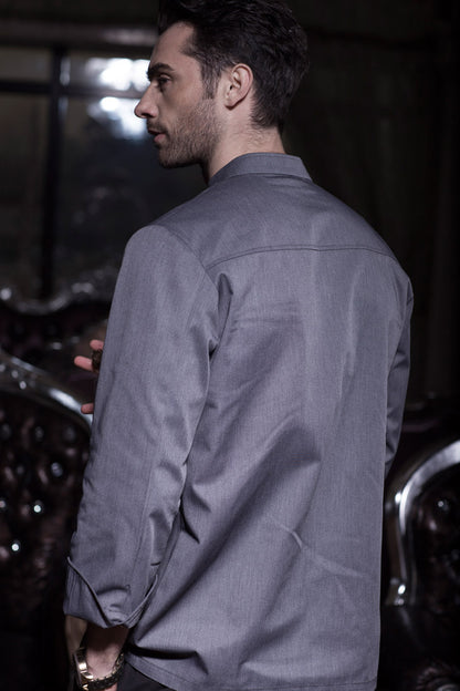 Men's Traditional Grey Chef Coat (M104C)