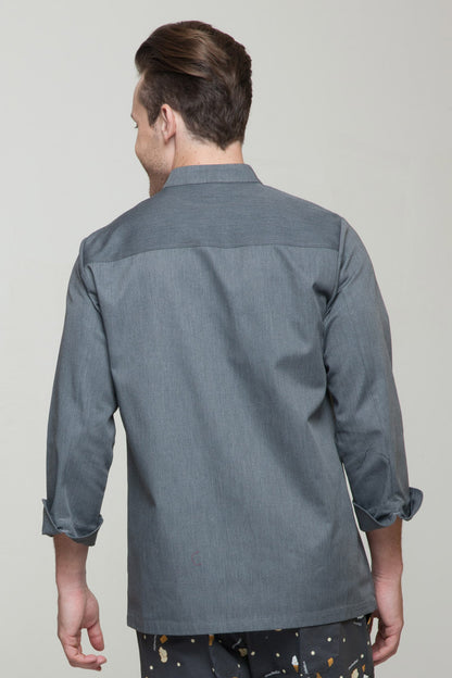 Men's Traditional Grey Chef Coat (M104C)