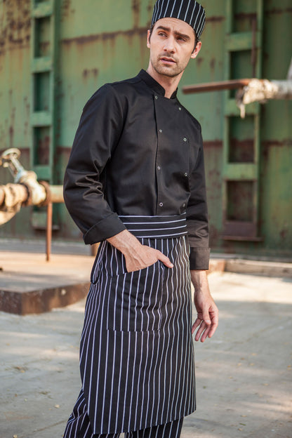 Unisex Striped Waist Apron with Pocket (CU306S)