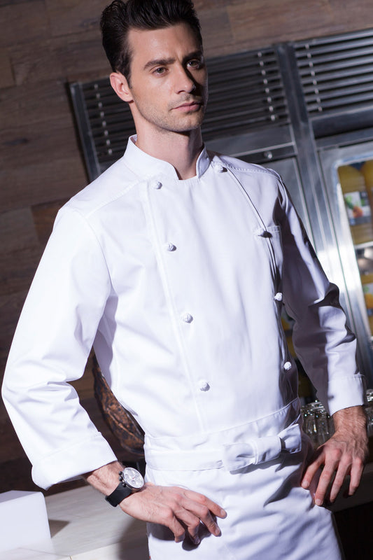 Knot Button Chef Jacket (U156C)