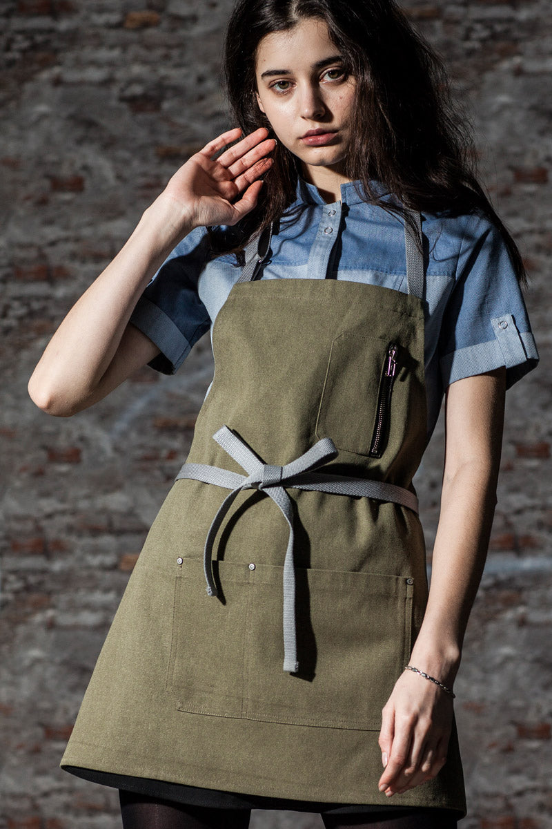 Unisex Canvas Chef Aprons With Multi Pockets (CU335S)