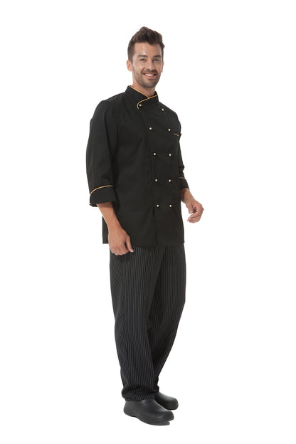 Unisex Black & White Lines Chef Pants (U202C)