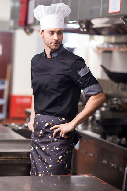 Unisex Chef Jacket With Grey Collar & Cuffs (U120Z)