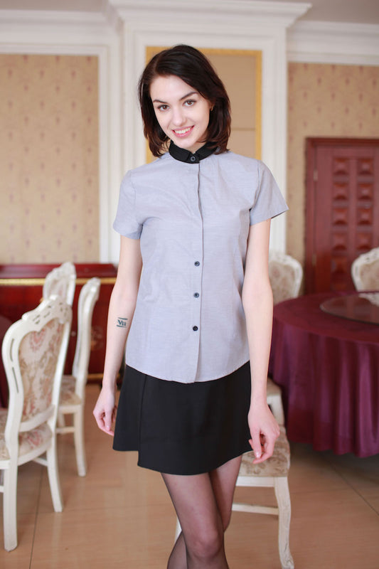 Slim Fit Shirts With Black Collar (M185D/W185D)