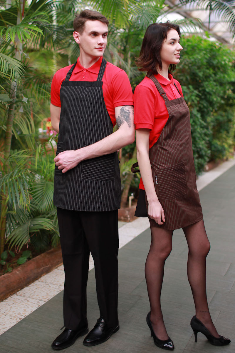 Unisex Bib Aprons With Stripes (U342C)