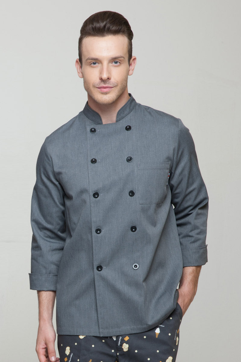 Men's Traditional Grey Chef Coat (M104C)