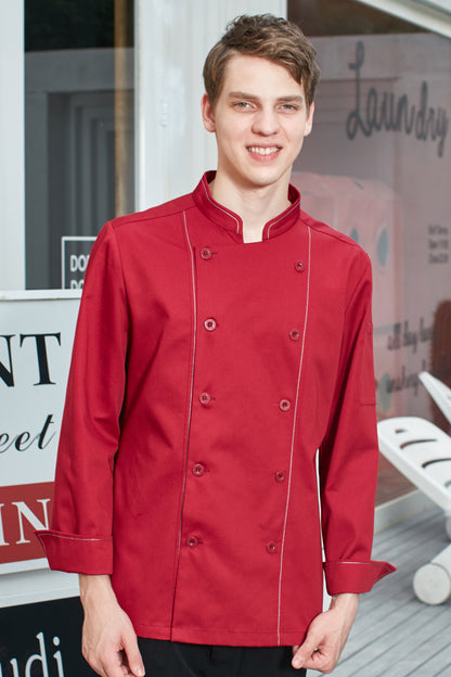 Unisex Long Sleeve Chef Coat with Colour Trim (MU136C)