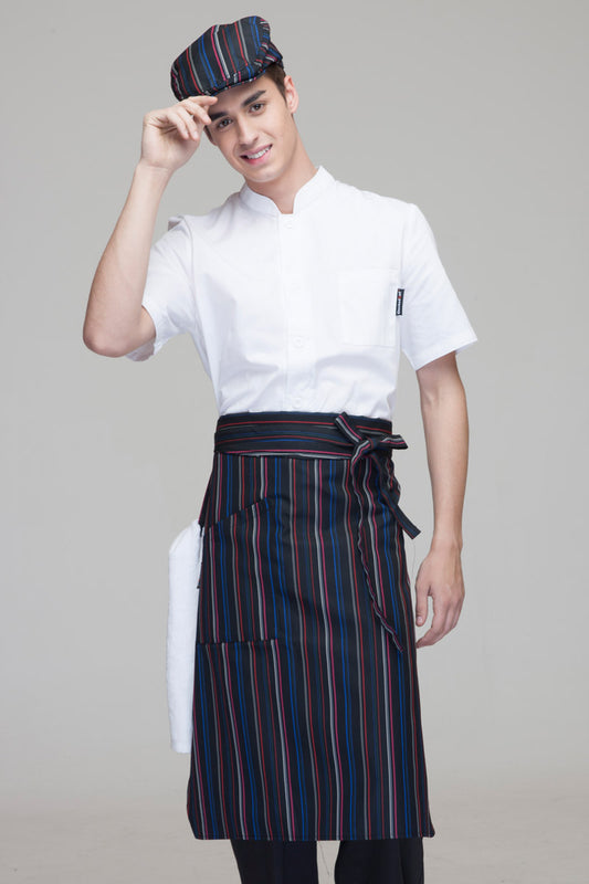 Unisex Striped Fabric Apron with Pocket (U306S)