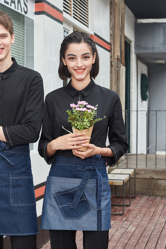 Denim Apron With Multiple Pockets (MU319S)